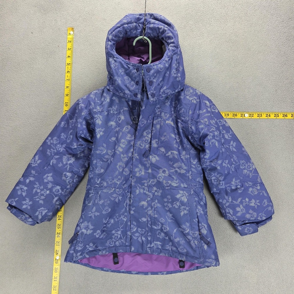 Patagonia Jacket Girls XS 5-6 Blue Sidewall Ski Snowboard Insulated Floral